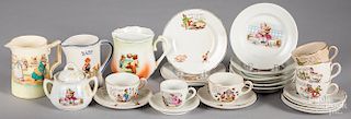 Collection of children's porcelain dishes