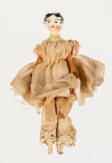 Miniature peg wooden doll