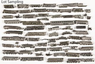 Franklin Mint pewter train locomotives and cars