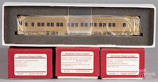 Shorham Shops Limited brass HO scale train cars
