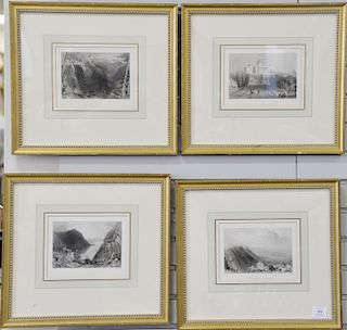 After William H. Bartlett, set of eleven steel engravings from American Scenery, sight size 6 1/4" x 8". Provenance: Property from t...