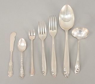 Sterling silver flatware in various patterns. 47 troy ounces