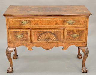 Chippendale style burlwood server. ht. 33 in., top: 18" x 42" Provenance: An Estate from Farmington, Connecticut