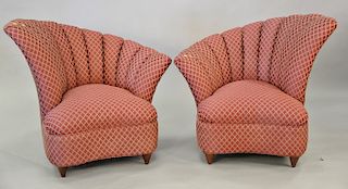 Pair of upholstered chairs. ht. 36 in., wd. 41 in.