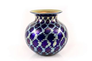 Lundberg Studios Art Glass Table Vase, Marked