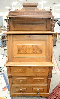 Walnut Victorian drop front desk with gallery back.