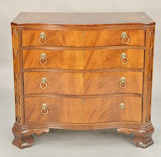 Hickory Chair Co. custom mahogany serpentine Chippendale style chest. ht. 35 in., wd. 38 in. Provenance: From the Estate of Deborah ...