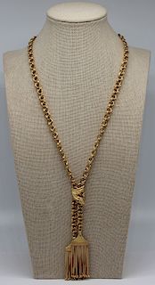 JEWELRY. Italian 18kt Gold Lavalier Style Necklace