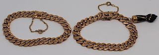 JEWELRY. Pair of 18kt Gold Flat Curb Bracelets.