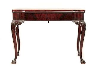 Stained Mahogany Flip Top Table, 20th C.