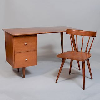 Paul McCobb Stained Birch 'Planner Group' Desk and Chair Set 