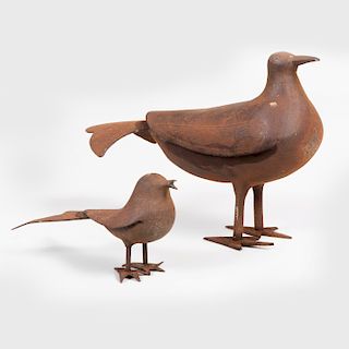 Two Modernist Style Metal Birds