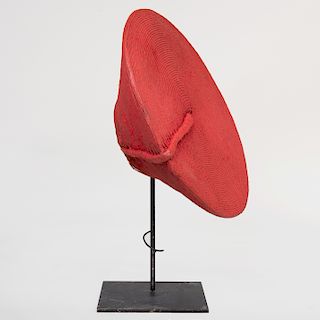 African Hat on a Custom Designed Metal Stand