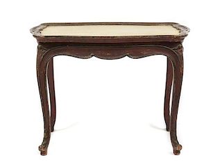 Italian Carved & Polychrome Wood Table, 20th C.