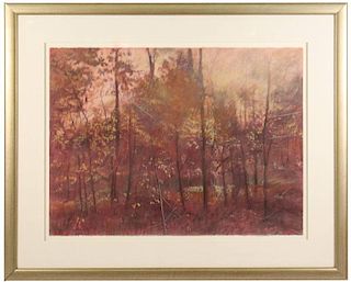 Terry Moeller "Landscape in Pinks", Signed Pastel