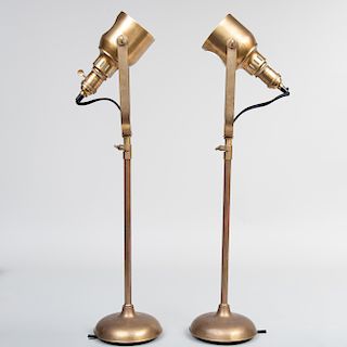 Pair of Visual Comfort & Co. Brass Telescoping Lamps