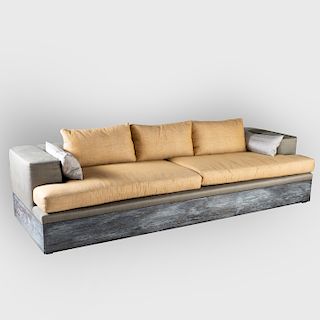 Large Cerused Oak Sofa