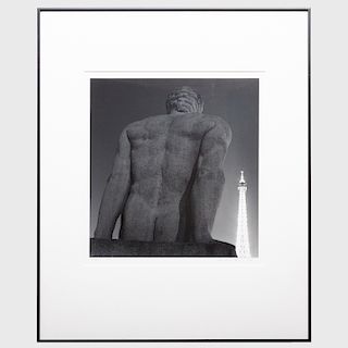 Michael Kenna (b. 1953): Strong Man and Tower (Night), Paris, France