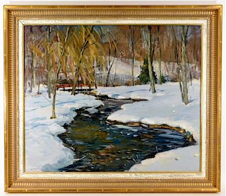 Antonio Cirino O/C Winter Landscape Painting