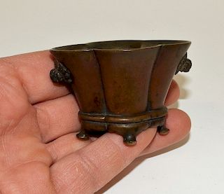 FINE Chinese Qing Dynasty Miniature Bronze Censer