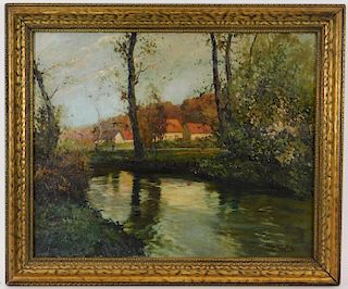 Frits Thaulow Reflective Impressionist Painting