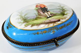 EARLY French Sevres Powder Blue Porcelain Box