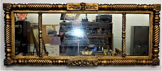 American Federal Gilt Wood Satyr Overmantel Mirror