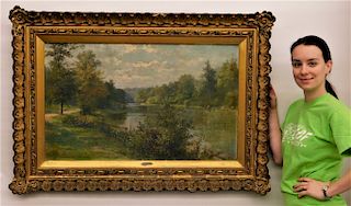 Clawson S. Hammitt Summer River Landscape Painting