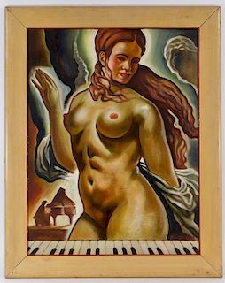 Frank H. Judge Art Deco Female Nude Painting