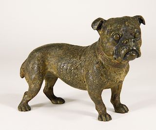 Austrian Vienna Cold Painted Bronze Bulldog Figure