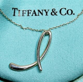 Tiffany & Co. Elsa Peretti Sterling "L" Necklace