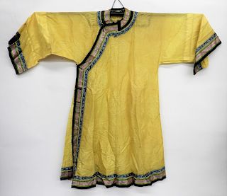 Chinese Silk Imperial Yellow Gauze Summer Robe