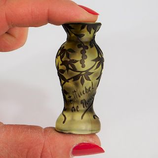 French Daum Nancy Miniature Cameo Glass Vase