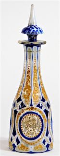 Bohemian Moser Blue Overlay Glass Moorish Perfume