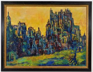 Vilma Knapp Post Impressionist Cityscape Painting