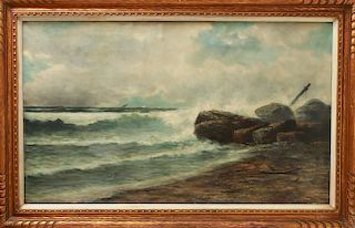 Henry A. Duessel Seascape Oil on Canvas