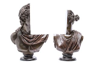 Sacha Sosno "Busts of a Man & Woman" Bronze Pair