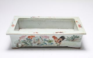 Chinese Export Porcelain Calligraphy Planter