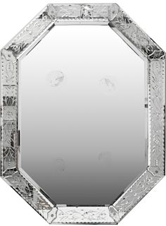 Venetian Octagonal Etched Mirror