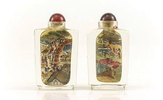 2 Chinese Reverse Painted Snuff Bottles