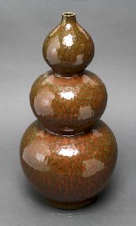Art Pottery Triple Gourd Form Vase