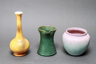 American Art Pottery Vessels incl. Waco, 3 Pcs.