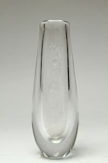 Mid Century Orrefors Vicke Lindstrand Crystal Vase