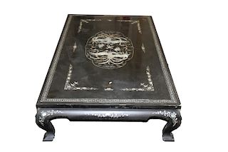 Asian Lacquered & Mother of Pearl Inlaid Low Table