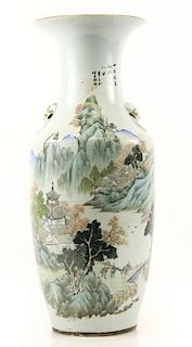 Large 19th/ 20th C. Chinese Vase, Landscape Motif