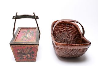 Chinese Wedding Basket & Woven Basket, 2