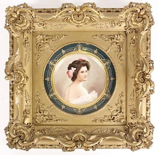 Gilt Framed Royal Vienna Portrait Plate, L. Jackl