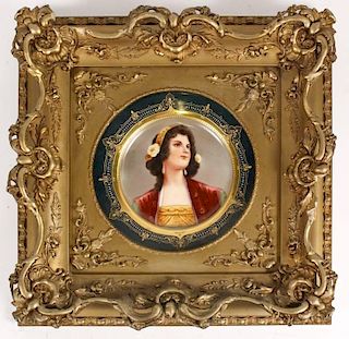 Gilt Framed Royal Vienna Portrait Plate, L. Jackl