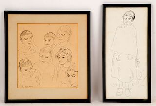 FRANCIS MCCARTHY TWO DRAWINGS OF CHILDREN