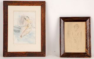 FRANCIS MCCARTHY TWO DRAWINGS OF NUDES